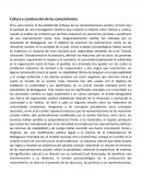 Cultura y construcción de los conocimientos