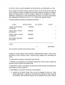 Acta de junta extraordinaria de socios de Cm Ltda