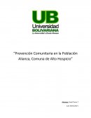 Prevención Comunitaria en la Población Alianza, Comuna de Alto Hospicio