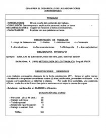GUÍA PARA EL DESARROLLO DE LAS ASIGNACIONES (CRONOGRAMA). Página 1