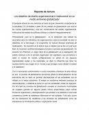 Los desafíos de diseño organizacional e institucional en un medio ambiente globalizador