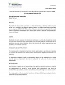 Carta de intención que concierne la venta de productos agrícolas de la empresa ALFER, S.A. a la empresa Eataly Alti Civi.