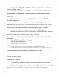 Expliquen como un dispositivo inalámbrico ayuda a una organización a comunicarse en cualquier momento y lugar. Página 1