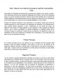 Kant: Idea de una historia universal en sentido cosmopolita, 1784.