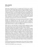 Resumen "Mito y Realidad" de Mircea Eliade.