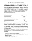 Acta extraordinaria de asamblea de accionistas
