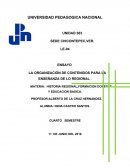 LA ORGANIZACIÓN DE CONTENIDOS PARA LA ENSEÑANZA DE LO REGIONAL ..
