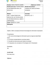 TEMA- NUM. 1 CARACTERISTICAS BASICAS DE LAS TECNOLOGÍAS DE INFORMACIÓN EN EL AMBITO EMPRESARIAL.. Página 1