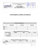 PROCEDIMIENTO LIMPIEZA DE MUEBLES CONTROL DE DOCUMENTOS