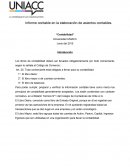 Informe contable en la elaboración de asientos contables.