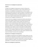 Introducción a la investigación de operaciones. Orígenes