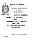 BIOLOGIA. Origen de la vida.