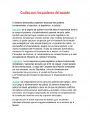 Cuáles son los poderes del estado
