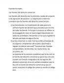 Fuentes formales. Las fuentes del derecho comercial.