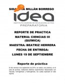REPORTE DE PRACTICA MATERIA: CIENCIAS III (QUÍMICA)