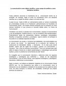La comunicación como objeto científico, como campo de análisis y como disciplina científica