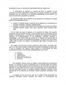 INTRODUCCION A LA DOCENCIA UNIVERSITARIA DEL DERECHO.