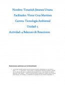 Balanceo de reacciones. Reacciones químicas en la fotosíntesis
