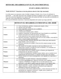 HITOS DEL DESARROLLO EN EL PLANO EMOCIONAL. Página 1