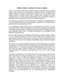 OPINION SOBRE EL PROCESO DE PAZ EN COLOMBIA.
