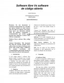 Software libre vs Software codigo abierto.