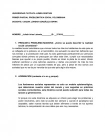 PRIMER PARCIAL PROBLEMÁTICA SOCIAL COLOMBIANA.. Página 1