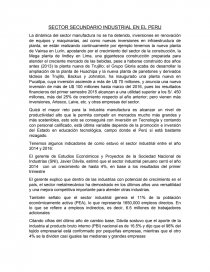 SECTOR SECUNDARIO INDUSTRIAL EN EL PERU. Página 1