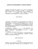 CONTRATO DE ARRENDAMIENTO CESIÓN DE DERECHO.
