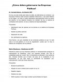 ¿Cómo deben gobernarse las Empresas Publicas?