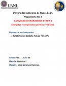 Actividad integradora. Elementos y compuestos químicos cotidianos