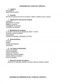 PROGRAMA DEL CURSO DE LOGÍSTICA.
