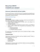 Desarrollo y Administración del plan de RRHH.