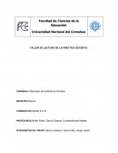 TALLER DE LECTURA DE LA PRÁCTICA DOCENTE l