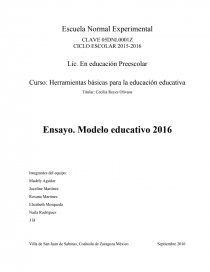 Ensayo. Modelo educativo 2016 - Ensayos - Joceline Martinez