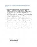 Propuestas para el comité cuidado del medio ambiente salud e higiene.