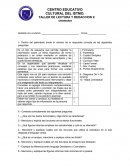 EXAMEN ORDINARIO TALLER DE LECTURA y REDACCIÓN