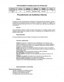 PROCEDIMIENTOS AUDITORIAS INTERNAS.