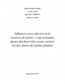Influencia psico-afectiva en la ausencia de padres y representantes dentro del desarrollo social, sexual y escolar dentro del ámbito familiar
