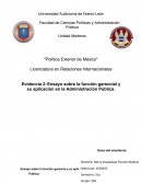 Ensayo sobre la función gerencia y su aplicación en la Administración Publica.