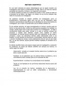METODO CIENTIFICO.Es una serie ordenada de pasos metodológicos que se siguen durante una investigación para hacer la comprobación de algo, esta no se hace de manera inmediata sino durante un tiempo y con siguiendo unos pasos.
