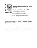 Tarea correspondiente a la UNIDAD 1 “Derecho Romano, Fundación de Roma”.