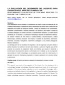 LA EVALUACIÓN DEL DESEMPEÑO DEL DOCENTE PARA GARANTIZAR EL PROCESO CURRICULAR.
