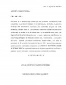 Formato de acta para permiso de conducir Mexico.