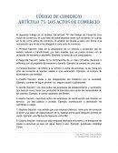CÓDIGO DE COMERCIO ARTÍCULO 75. LOS ACTOS DE COMERCIO