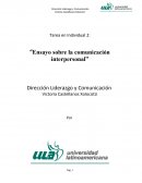 Tarea en Individual 2: “Ensayo sobre la comunicación interpersonal”