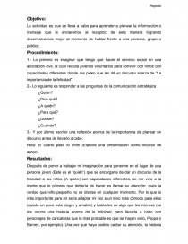 Un discurso adecuado (ejemplo).. Página 1