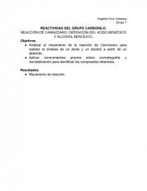 Reacción de Cannizzaro.. Página 1