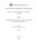 ENSAYO “PROCEDIMIENTOS DE ATENCION AL CLIENTE EN EL SERVICIO DE CAJAS EN MAESTRO PERU S.A."
