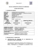 DESCRIPCIÓN DE LA ASIGNATURA IDENTIFICACIÓN DEL PROBLEMA DE LA ASIGNATURA EN RELACIÓN AL PERFIL PROFESIONAL