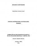 SEGUNDO CUESTIONARIO DE LA FORMACION DE PSICOTERAPEUTAS GESTALT EN SU APLICACIÓN INDIVIDUAL Y GRUPAL
